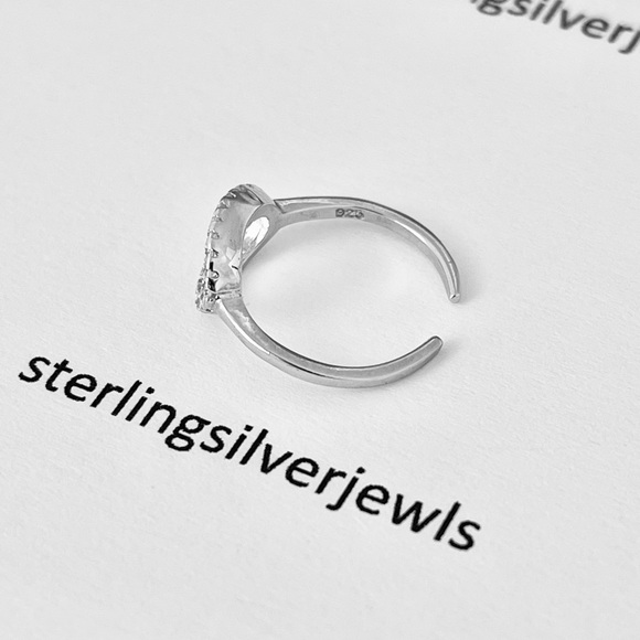 Sterling Silver Open Circle CZ Toe Ring, Halo Rings, CZ Stone Jewelry - Picture 10 of 11